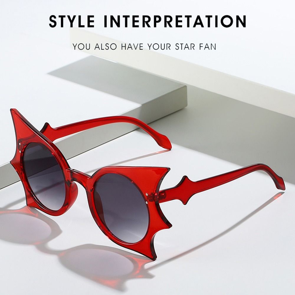 Солнцезащитные очки в форме летучей мыши с защитой от ультрафиолета UV 400, без оправы, новинка, очки для косплея/дискотеки