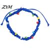 Handmade Woven Rope Wristbands Braided Bracelet for Women, Bohemian Wrist Colorful Summer Beach Accessories with Rice Beads, Adjustable Knot