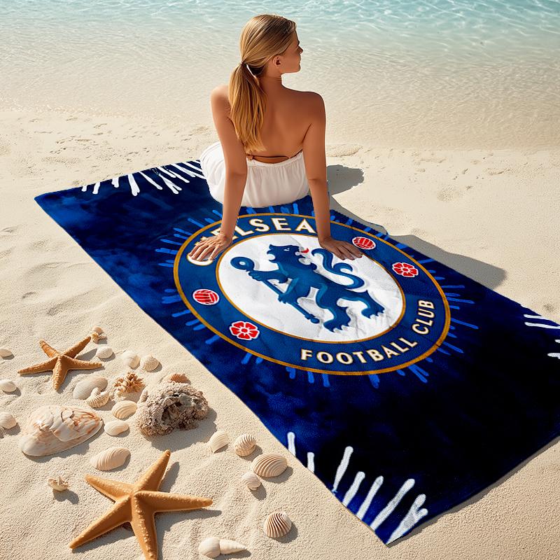 1pc C-Chelsea Beach Towel, Comfortable and Thick, and Swimming/Bath/Picnic/Camping Towel, Suitable for Seaside Beaches