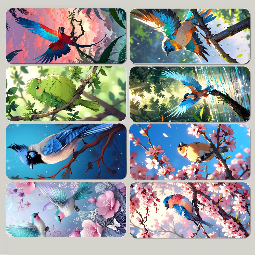 Bird Cute Flying Animal Art Mouse Pad Large Gaming Mousepad With Thick Stitched Edge NonSlip Desk Mat