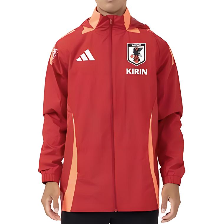 Adidas Japan National Football Team Olympic Series Fashion Logo Stylish All-Weather Long Sleeve Jacket Men Jacket Red IU9392