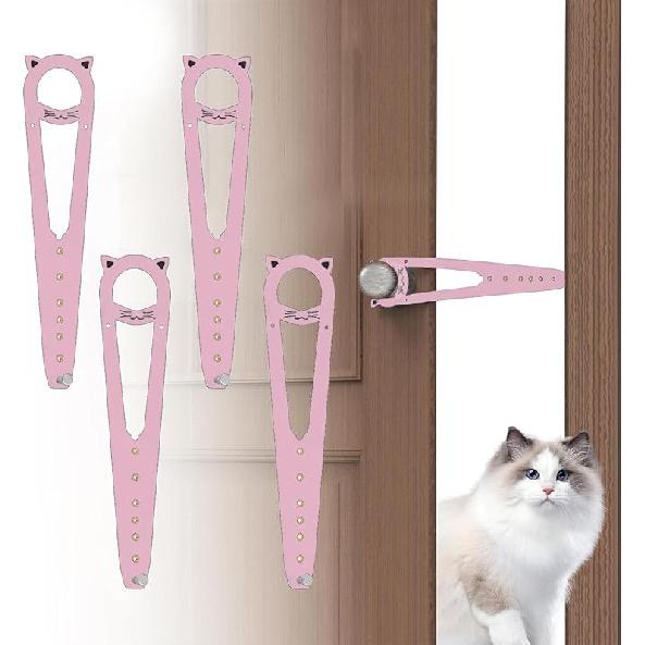 Cat Door Latch with Stabilizer, 7 Sizes Adjustable Cat Door Holder Latch to Keep Dog Out of Litter Box, Economical Alternative of Pet Gates and