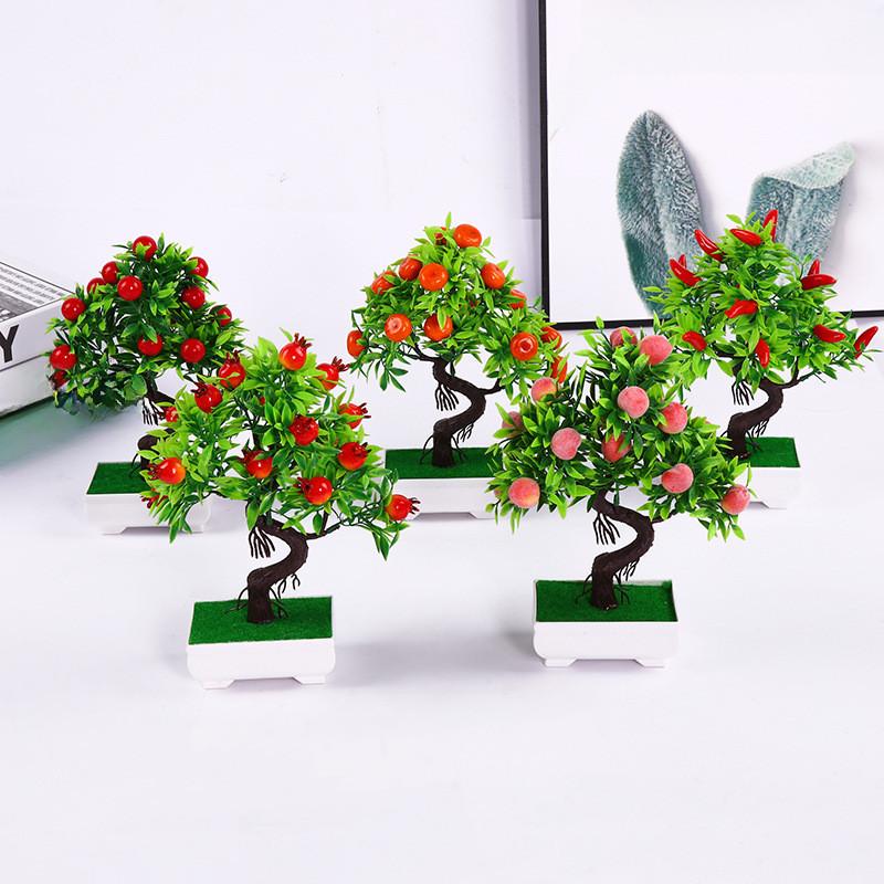 Red Chili Orange Fruit Artificial Plant Bonsai For Home Decor And Gift Ideas