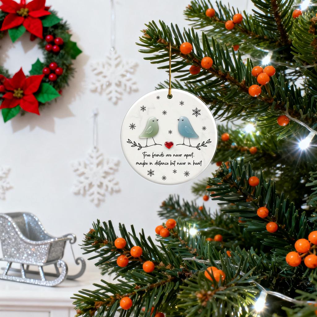 2d Acrylic Heart Shaped Sea Glass Friendship Decor,Friendship Heart Keepsake,Friendship Heart Ornament For Tree Hanging Ornaments,