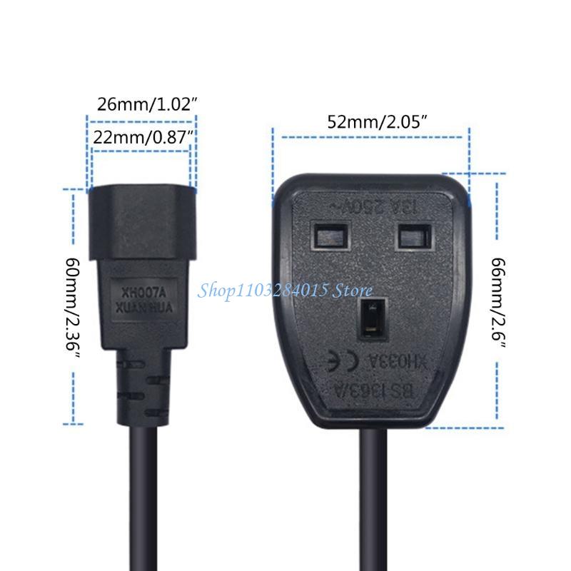 R6FF Universal Male to Female UK Power Extension Cord IEC320 C14 Male to UK 3Pin Female Socket Power Cord Wire 10A13A/250V