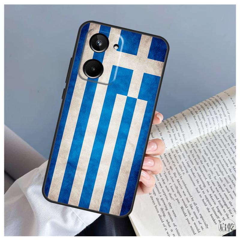 Греция Греческий флаг Для Realme C61 C63 C71 C55 C67 C51 C75 C65 C53 C35 11 12 13 14 Pro Plus GT6 GT7 15 Pro Чехол