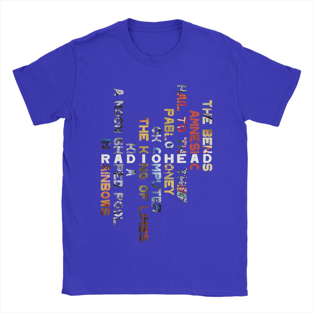Футболки Radiohead In Rainbows для мужчин Хлопок Винтажные футболки Круглый вырез Короткий рукав Одежда Лето