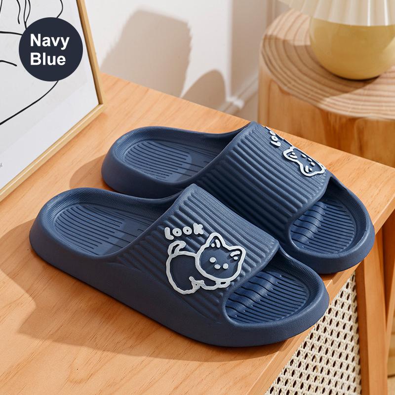 Модные летние домашние тапочки с мягкой подошвой для женщин и мужчин, толстые нескользящие тапочки для ванной с рисунком, женские пляжные сандалии, шлепанцы для душа