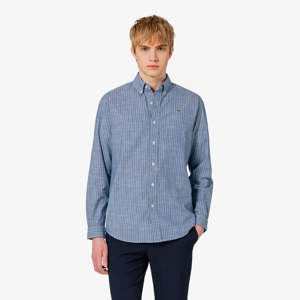 [lacoste] Men's Chambray Stripe Shirt CH357E-56GAEY