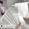 10Pcs Simple White Kraft Paper Bag Roll Edge Type Sealing Pocket Girl Kpop Star 3-inch Photo Card DIY Packing Bag