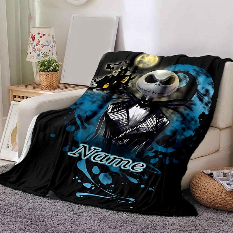 Custom 1pc Nightmare Before Christmas Art Blanket, Soft And Comfortable Blanket, Casual Warm, Camping Travel Blanket, Birthday Gift Q91094