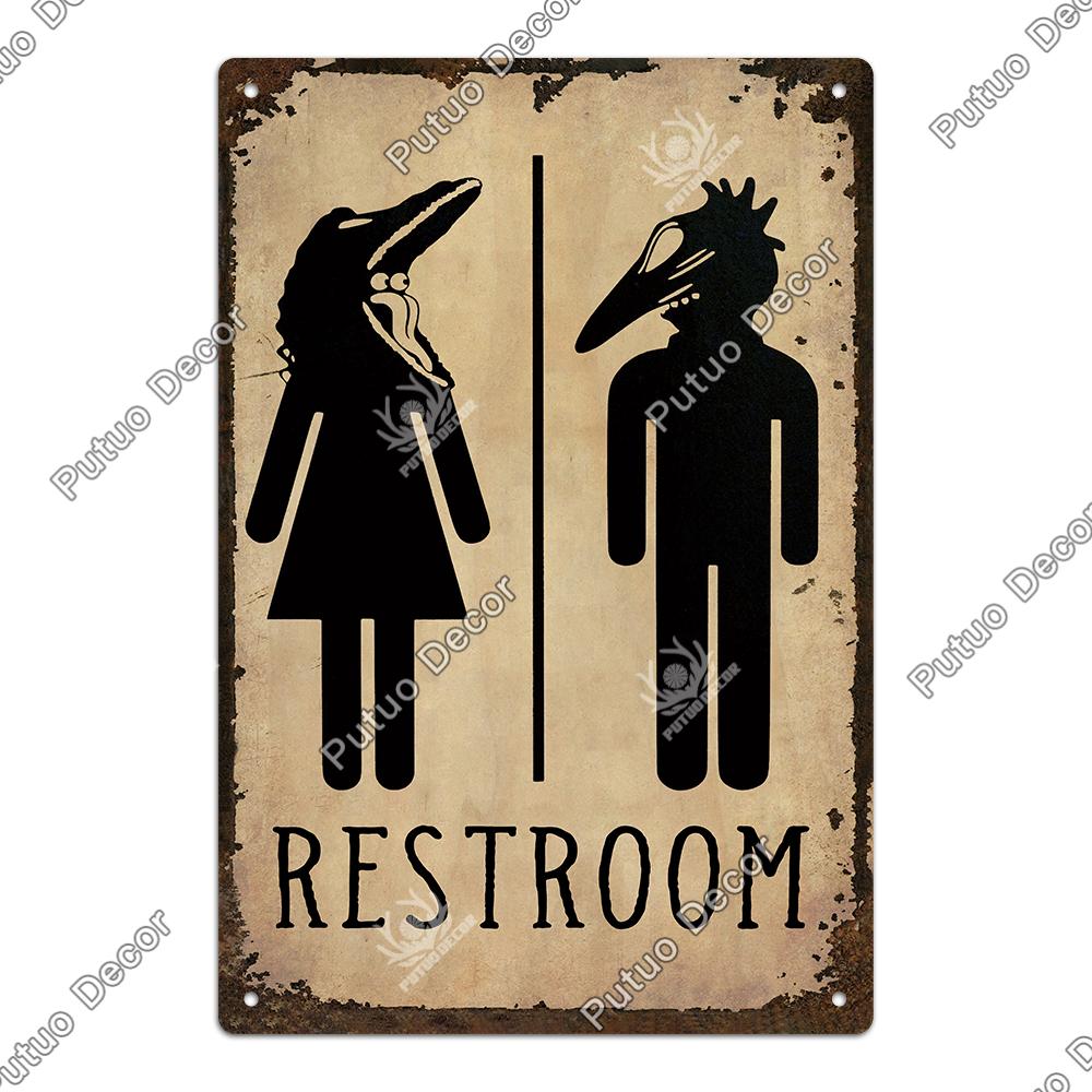 Декор 1 шт. Металлический Знак для Туалета - Ретро Жестяная Ванная Комната Табличка Настенные Плакаты Украшения