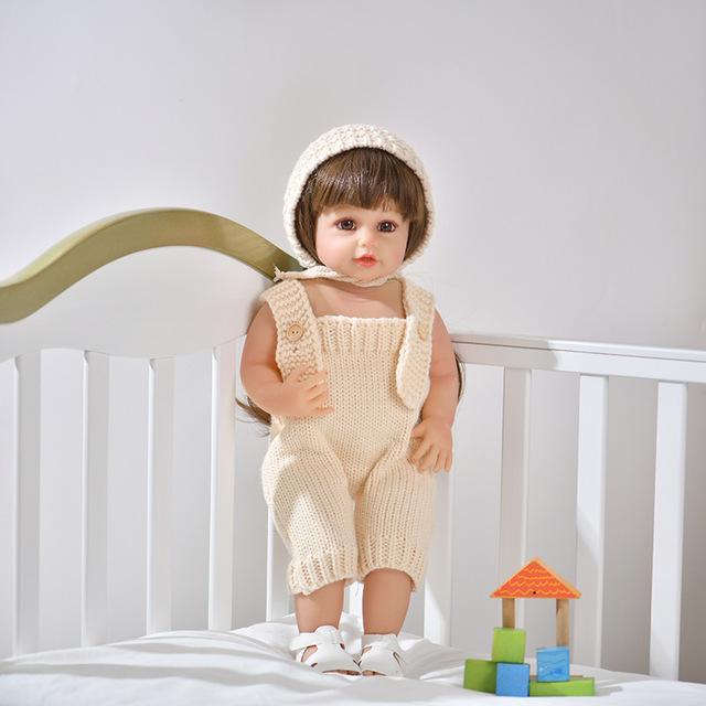 55 см кукла реборн с длинными волосами для девочек, имитация детских подарков, игрушки, реалистичные куклы, игрушки для девочек, подарки, комплект куклы реборн