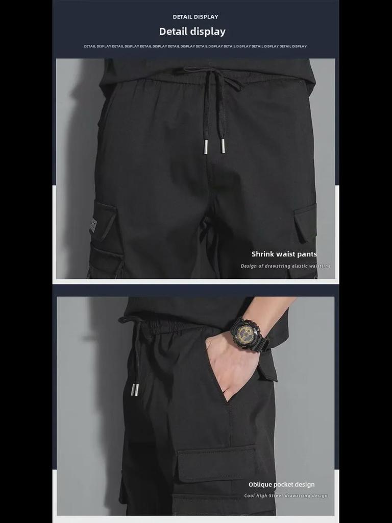 Мужской зимний комбинезон из утолщенного бархата - износостойкий, свободный крой, многокарманные рабочие брюки с манжетами