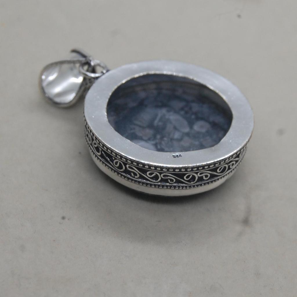 Huge Star Galaxy Jasper 925 Sterling Silver Pendant Jewelry, Fine Silver Black Galaxy Jasper Ring