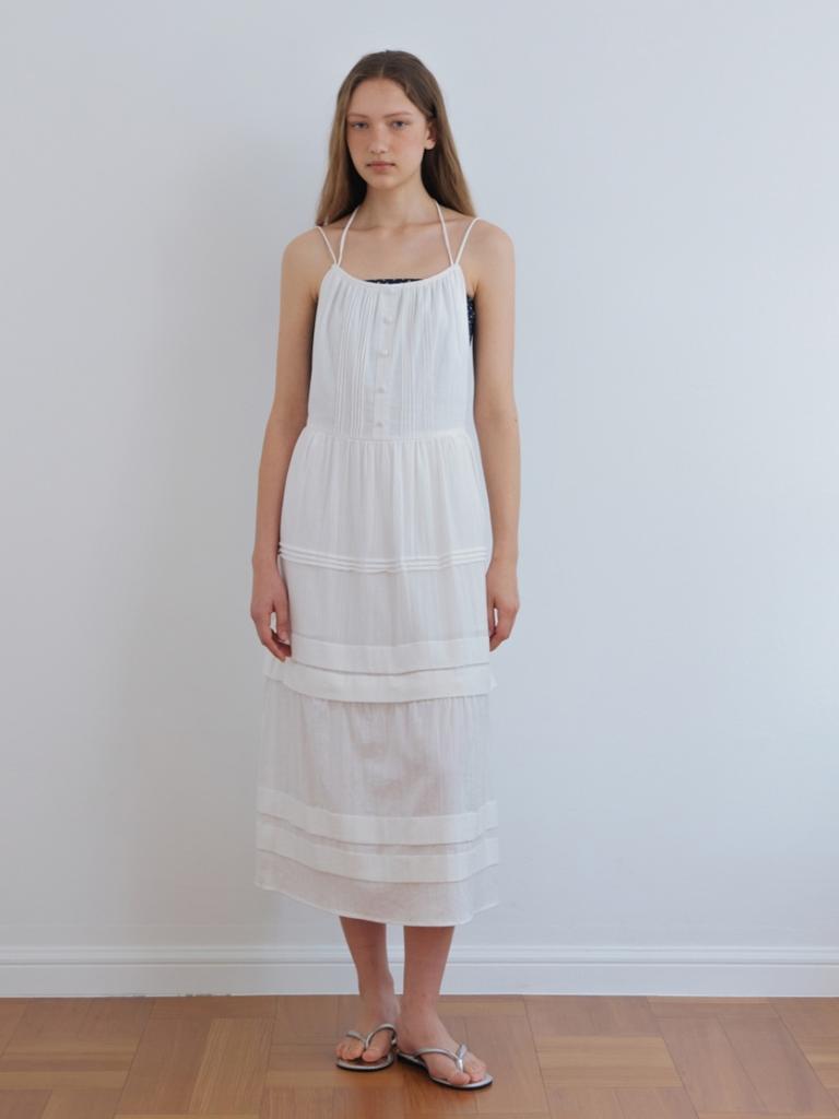 UNNOUT Detachable Cotton Maxi Dress Ivory