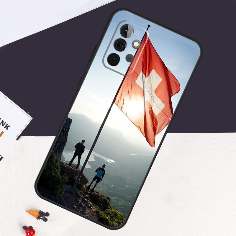 Switzerland Swiss Flag Case For Samsung Galaxy A22 A16 A33 A36 A56 A26 A15 A55 A53 A35 A32 A52 A54 A34 A14 A05 A06
