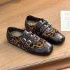 Belt buckle velvet Muller shoes women's new warm soft sole winter splicing lazy square head comfortable casual shoes