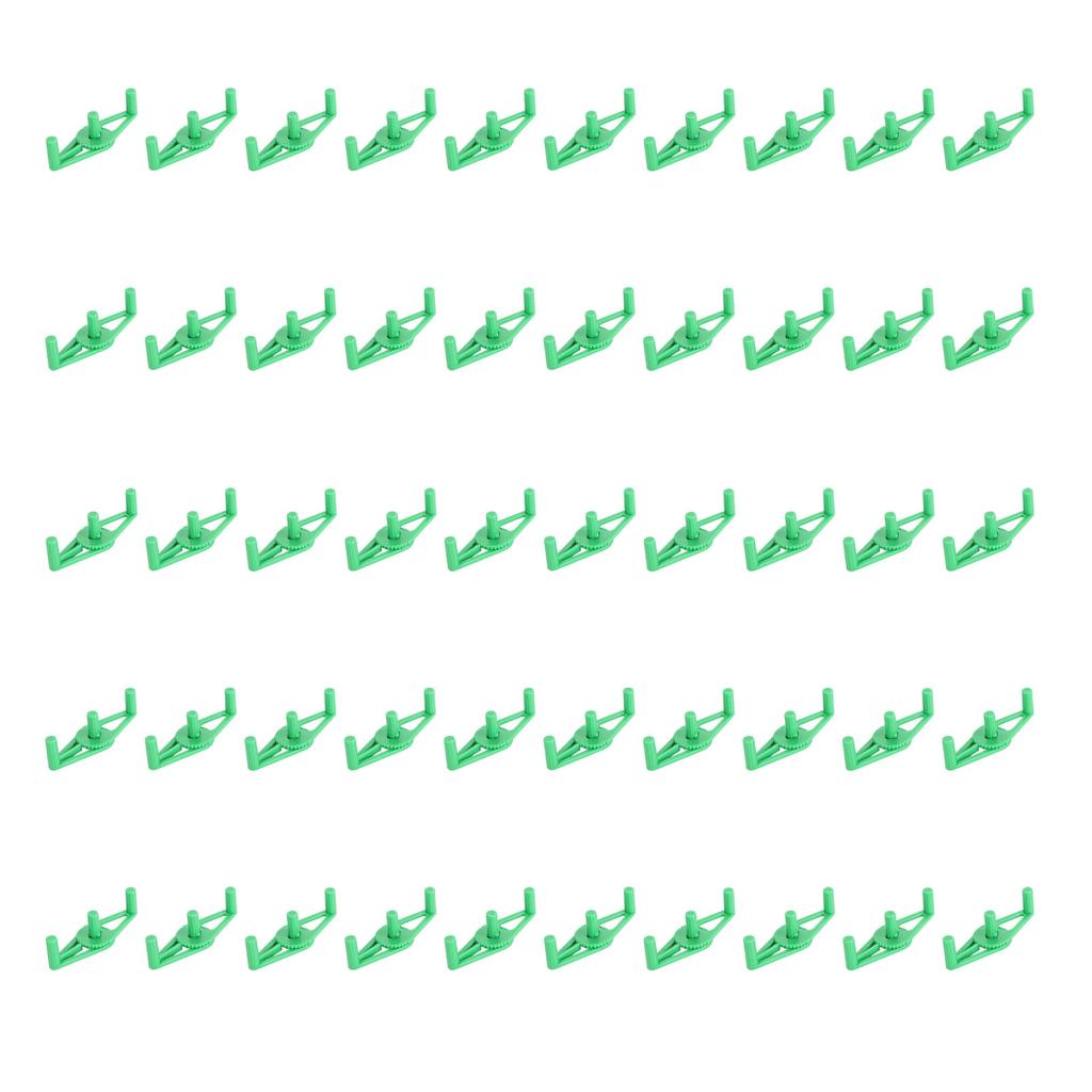 50pcs Low Stress Training Clips 360 Degree Adjustable Reusable Plastic Plant Stem Bender Clips for Gardening Green