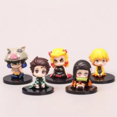 5 шт./набор Demon Slayer Q версия сидячая фигурка игрушка аниме Kimetsu no Yaiba Тандзиро Нэдзуко Иноске Зеницу ПВХ фигурка модель кукла