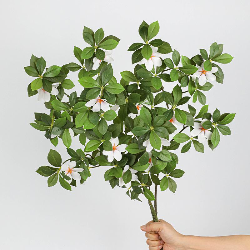 Gardenia Leaf and Flower Artificial Greenery for Home Decoration - Forest Style Wall Decor
