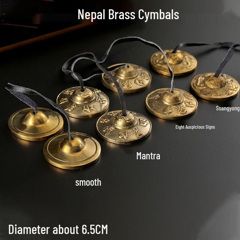 Nepal Handmade Brass Cymbals: Percussion Gong & Yoga Awakening Instrument