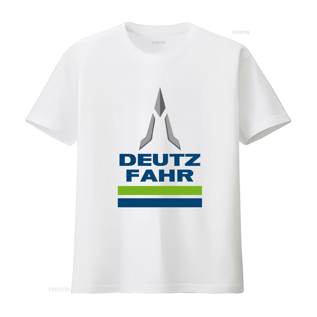 Deutz Fahr Logo Print T Shirt for Men Stylish and Comfortable vintage Washed graphic Slightly Unisex Versatile homme Casual