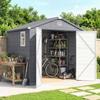 7.9ft x 6.2ft Aluminium Frame and Plastic Wall Shed, with Foundation - Grey