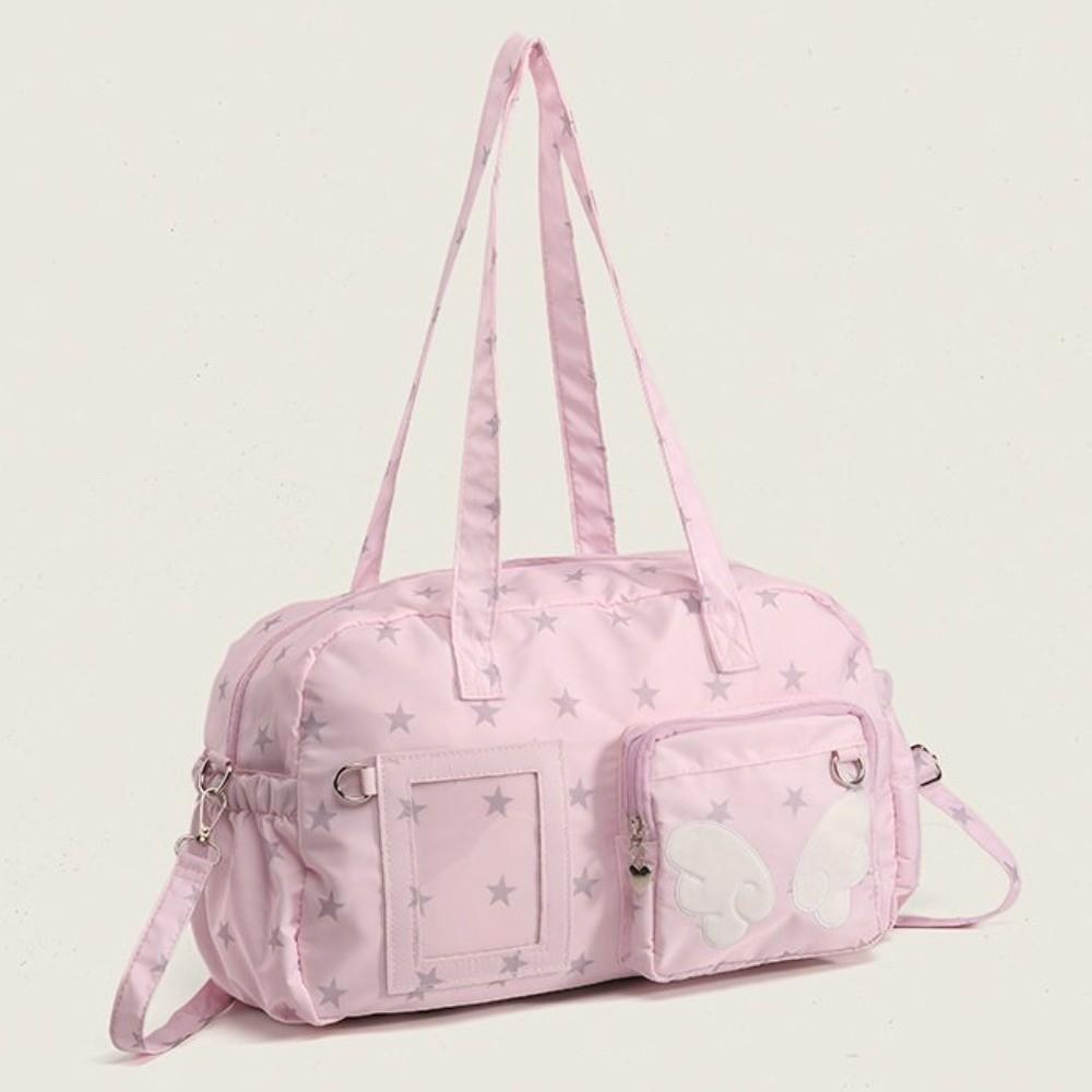 Sweet Lolita Handbag DIY Badge Display Transparent Shoulder Bag Star Print Ita Bag Anime Culture