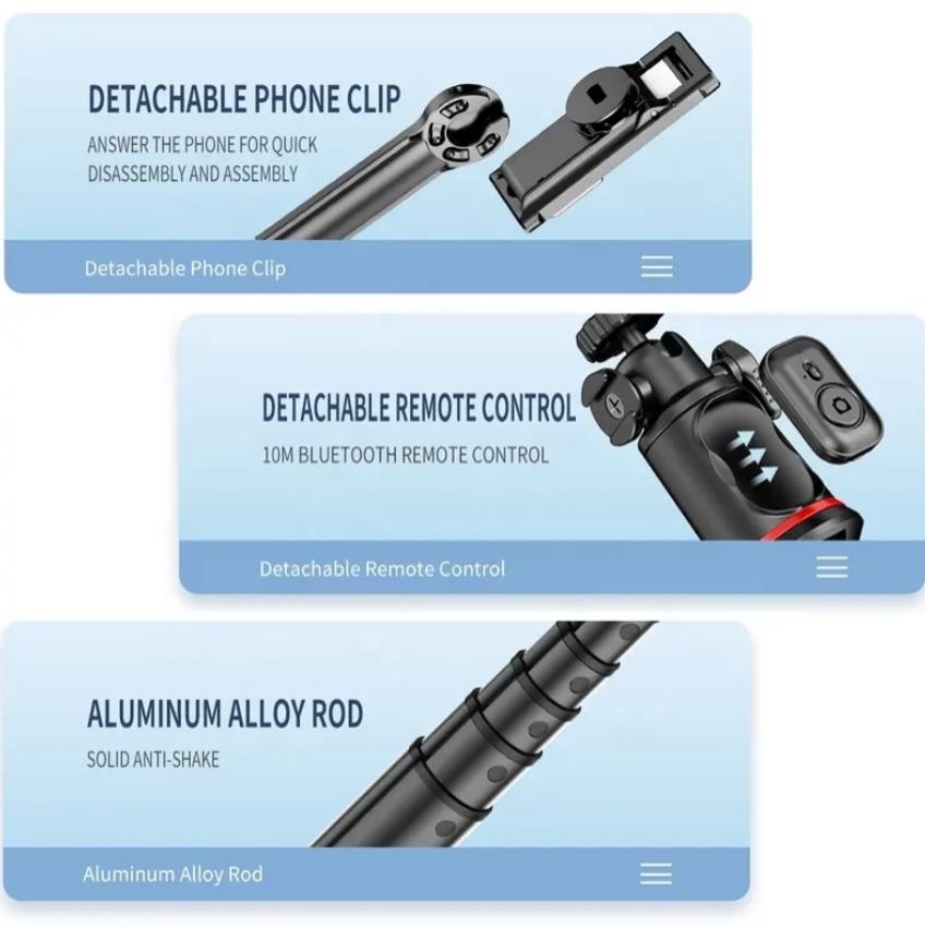 New Selfie Flexible Phone Tripod With Wireless Remote Camera Adjustable iPhone Tripod Stand Holder for Video Recording Vlogging