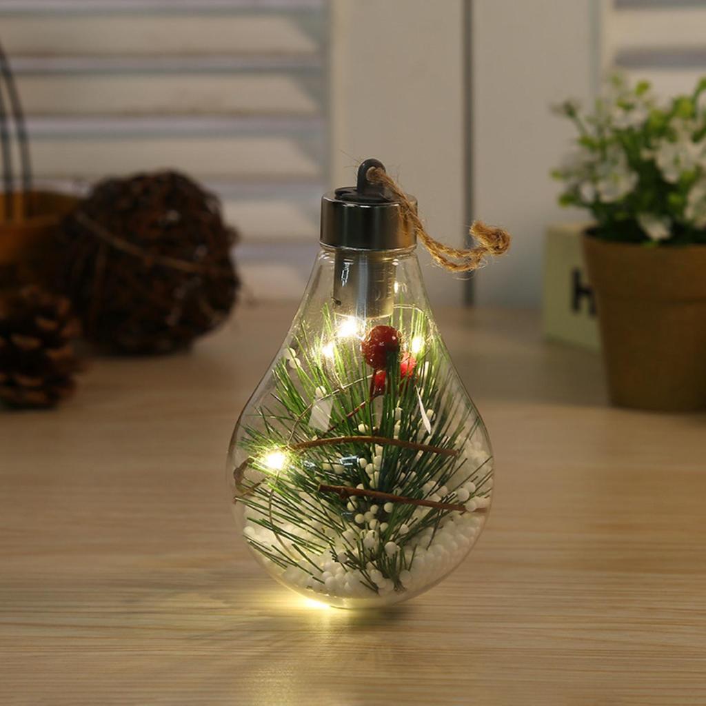 Puntos Christmas Tree Transparent LED Luminous Night Light Ball Hanging Pendant Decor