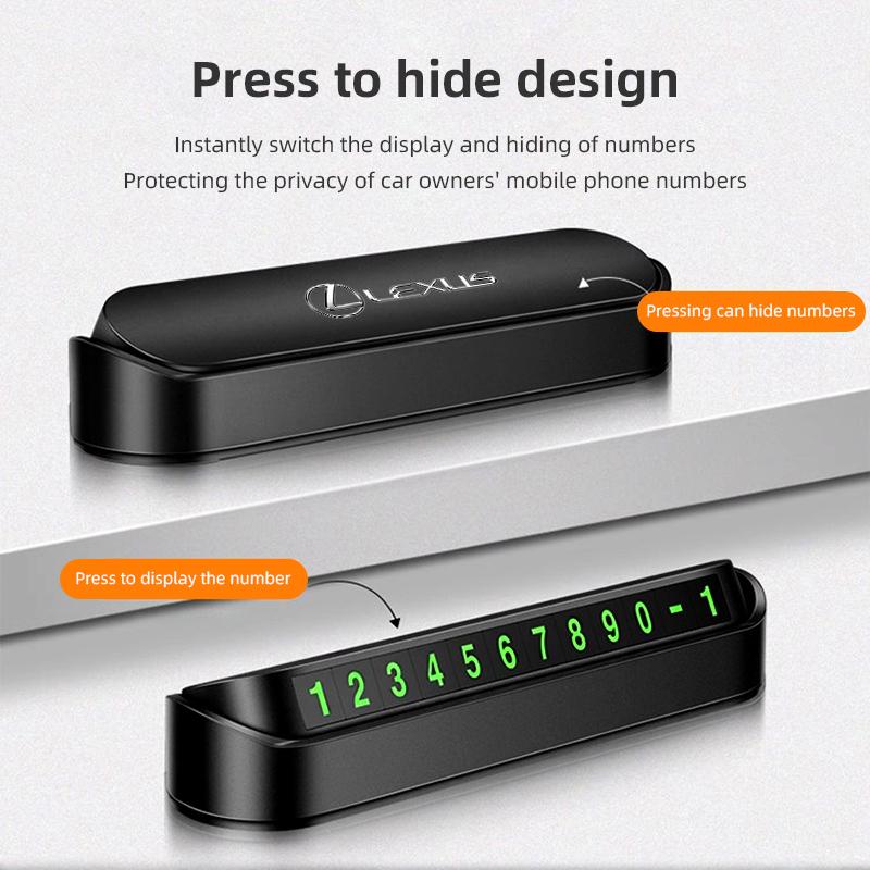 hbsh4 Car Temporary Parking Phone Number Card Accessories For Lexus GS IS LS500h ES260 ES300h RX350h NX260 UX260 LM LC RZ450e TX RC
