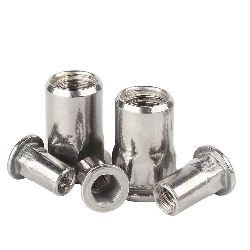 OIMG 304 Stainless Steel Flat Head Knurled Rivet Nuts
