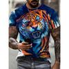 Men's T-shirt 3D Printed Printed Short Sleeved Summer Lion T-shirts