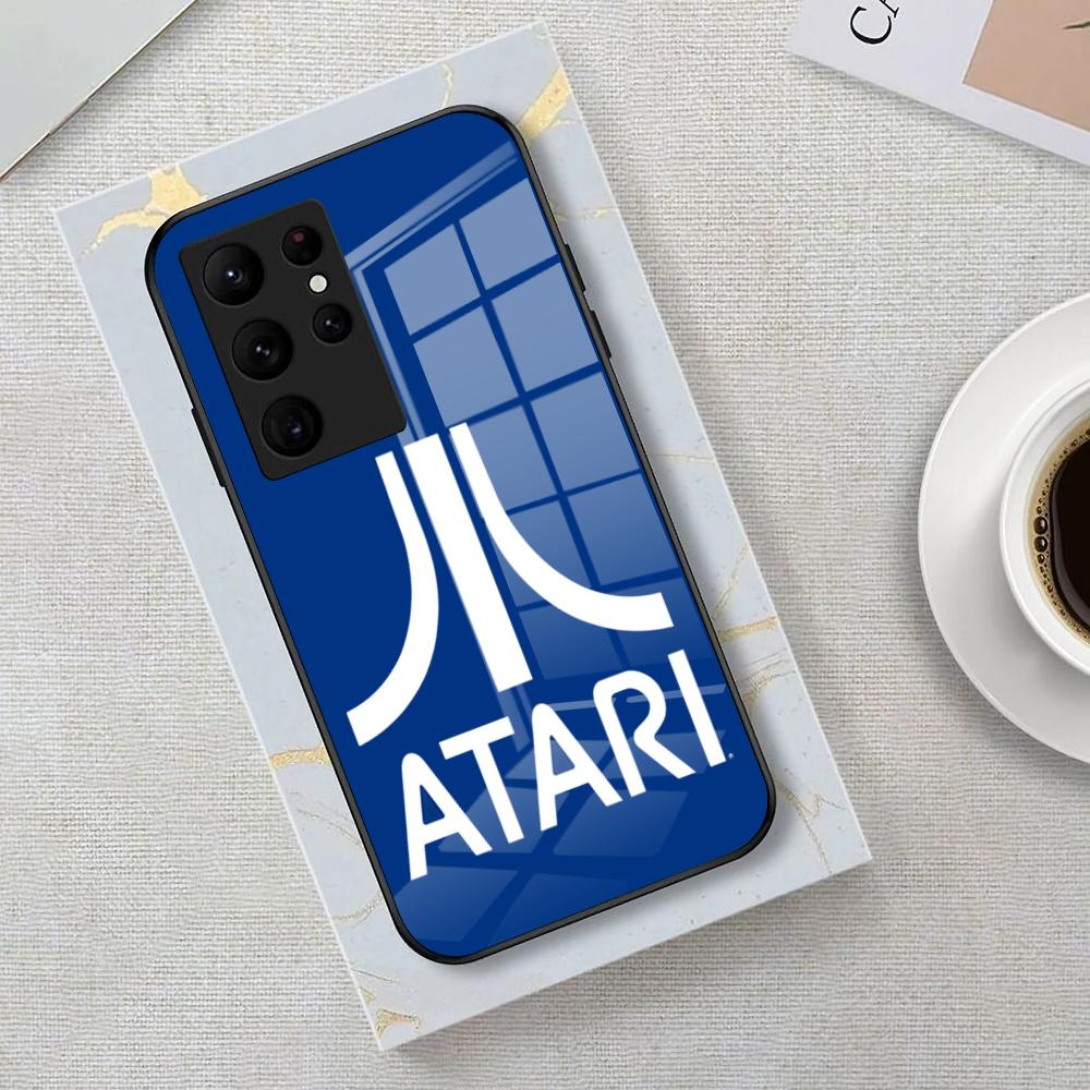 Чехол для телефона Atari для Samsung S26 S25 Edge Ultra 23 22 21 20 Ultra Plus S24 Fe Стеклянная крышка