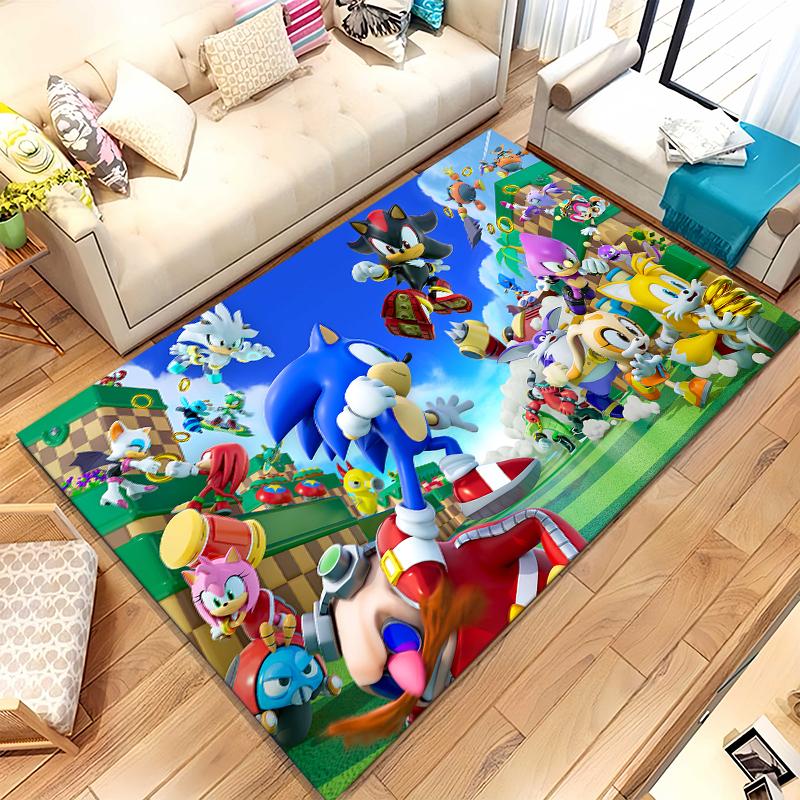 Ретро S-Sonic Мультяшные Игры Гостиная Нескользящий Ковер Мягкий Ковер для Спальни Детской Игровой Комнаты Дивана, Домашний Декор Придверный Коврик Подарок