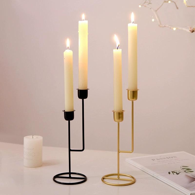 Candle Holders Modern Metal Candlestick Wedding Candle Stand Exquisite Desktop Party Decor for Home Office Decor