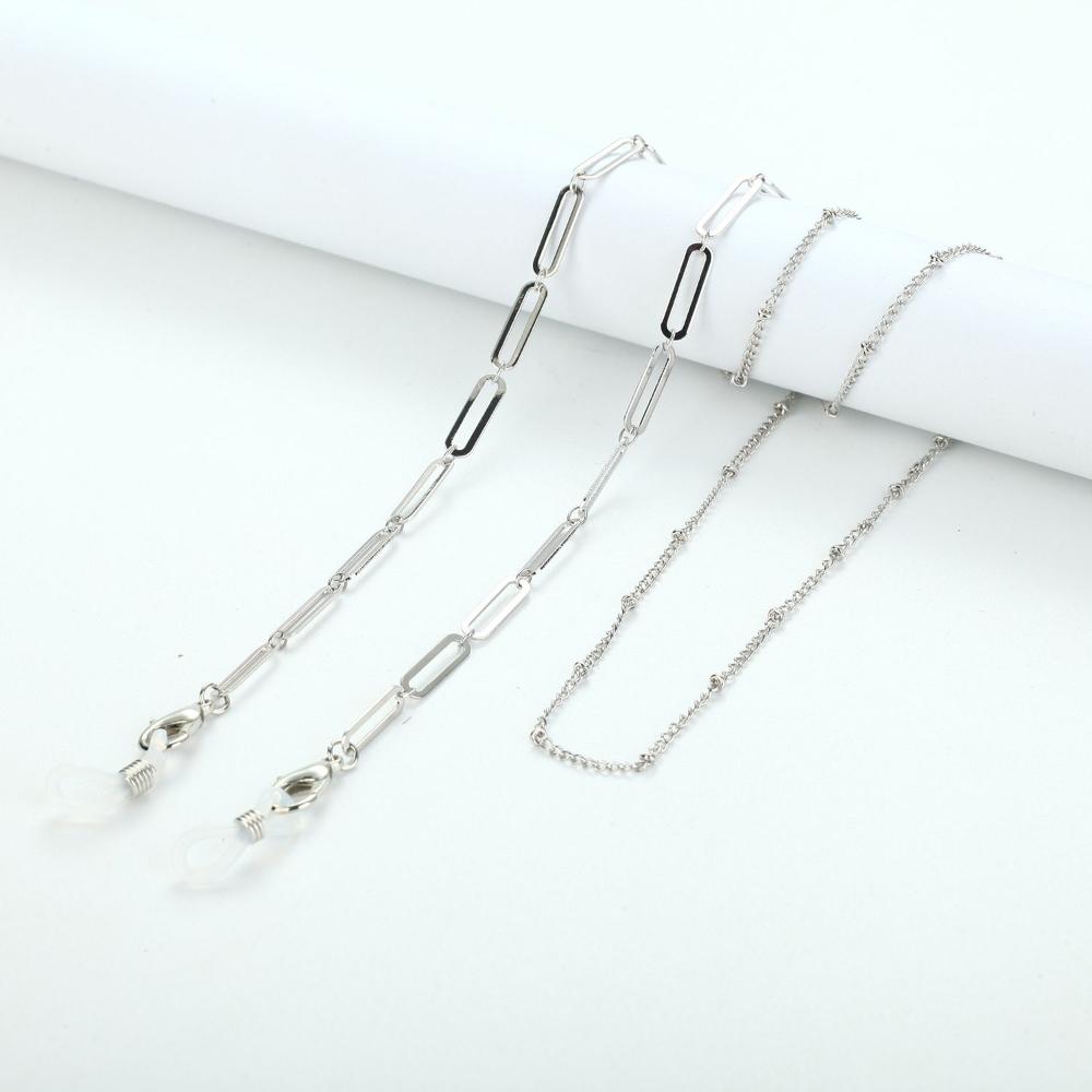 Metal Hangs Disc Neck Pearl Silver Color Sunglasses Chain Mask Lanyard Mask Holder Glasses Chain