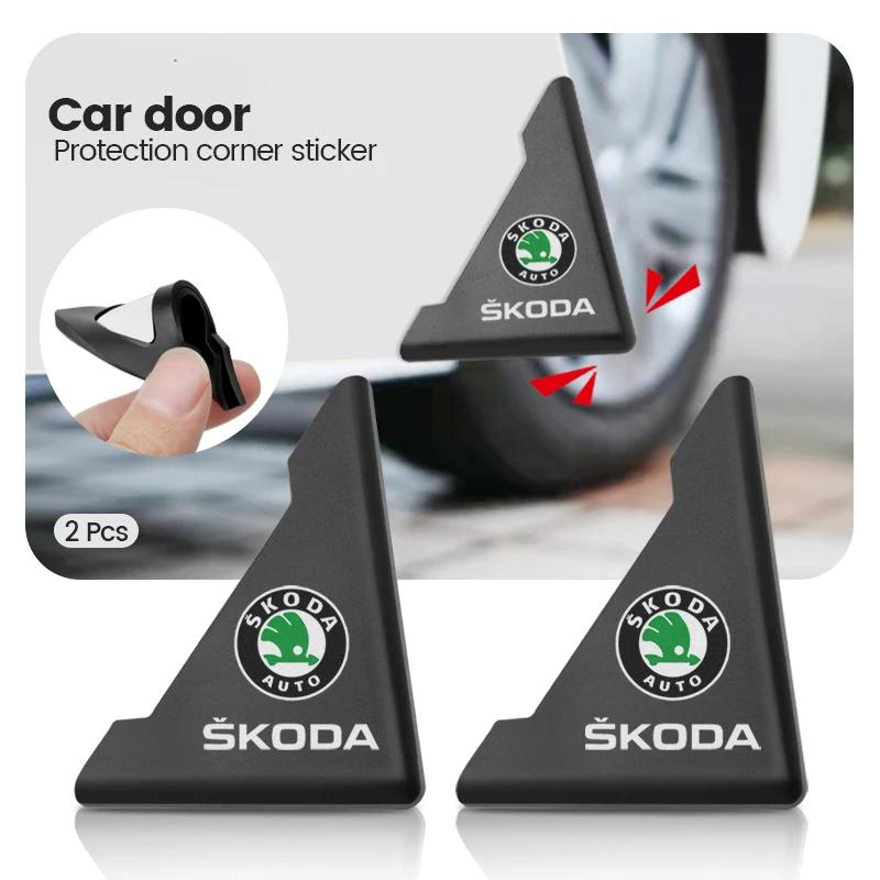 WMZW4 Car Door Corner Protective Cover Silicone Protector Door for Skoda Kamiq Kodiaq Karoq Yeti Octavia Fabia Rapid Superb accessorie