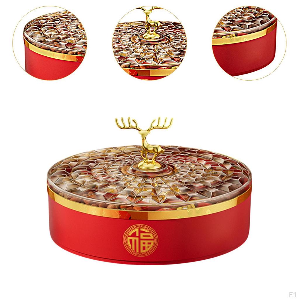 Поднос для закусок, круглый, с 7 обеденными решетками, сушеными орехами, конфетами, фруктами