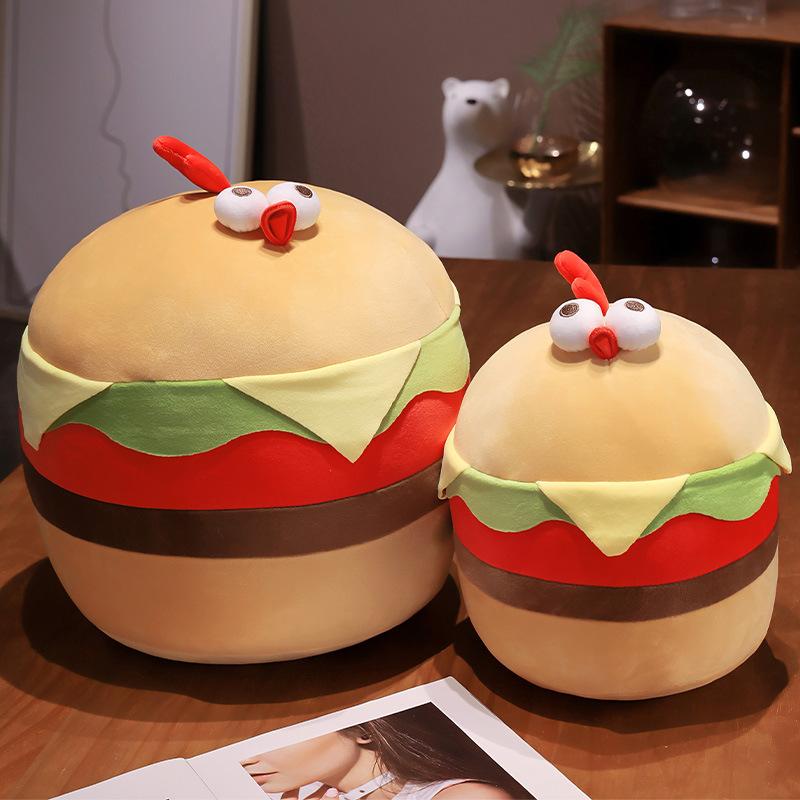 Simulation Cute Transformed Hamburger Chicken Doll Plush Toy Doll Girl Sleeping Pillow Sofa Pillow