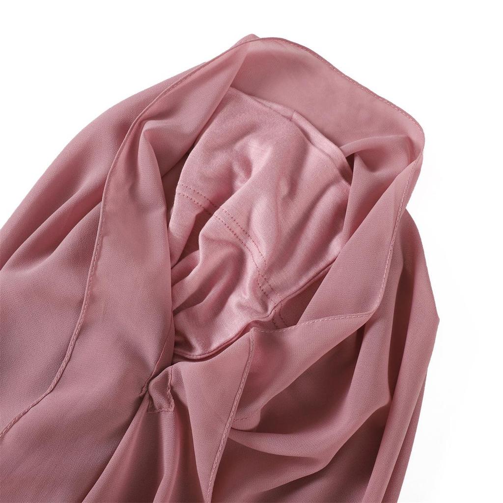 Solid Pearl Chiffon Scarf, Base Cap, & Magnetic Buckle Set