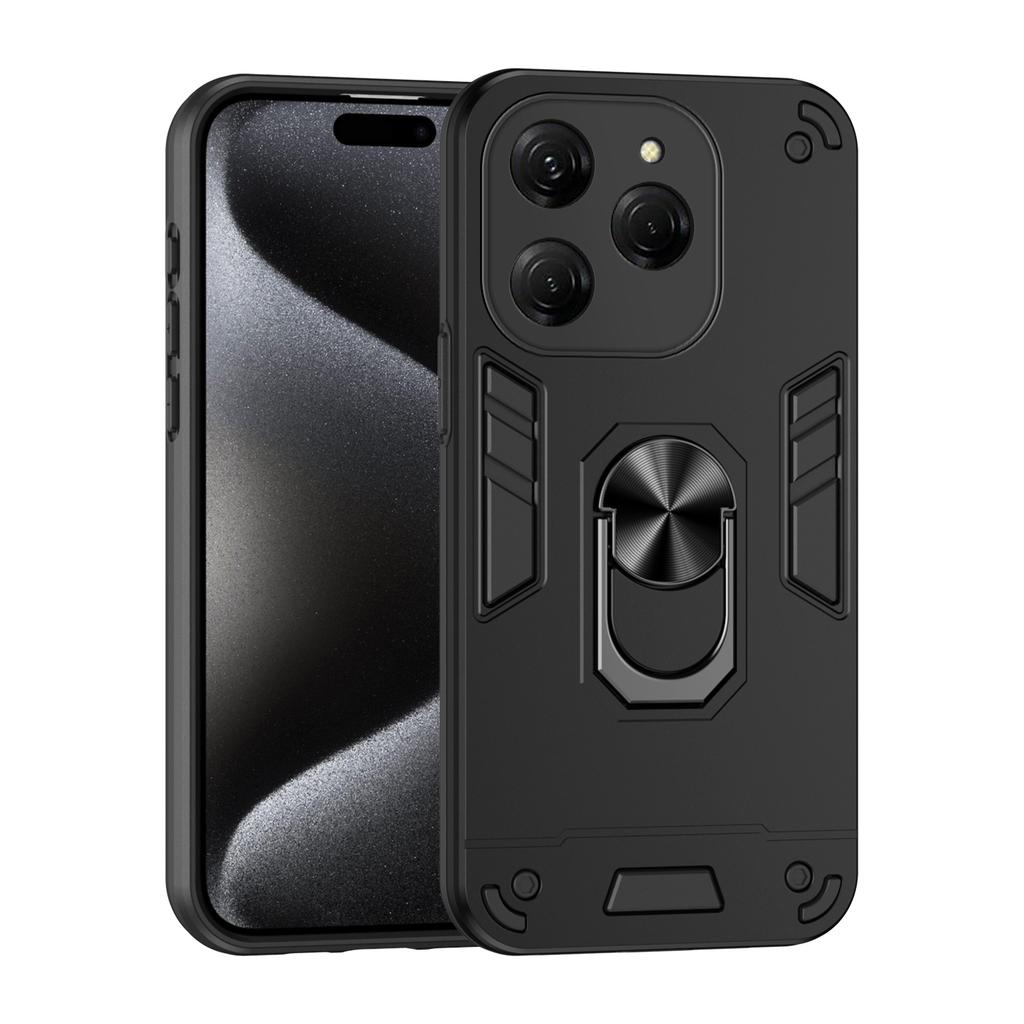 Чехол для Tecno Spark 20 Pro KJ6 с магнитной металлической подставкой-кольцом, ТПУ каркас, пластиковая ударопрочная защитная крышка для телефона Fundas