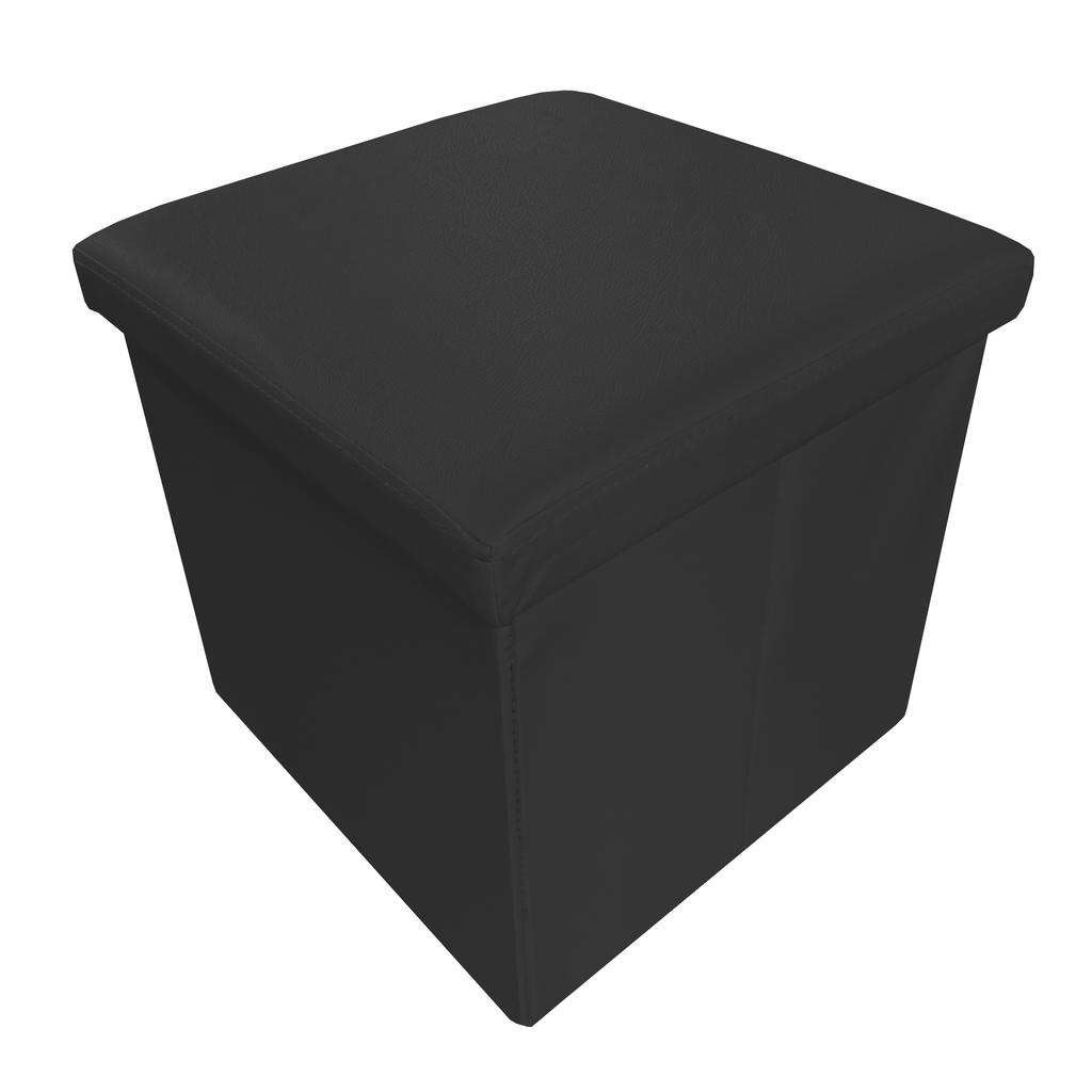 Puff Ottoman Cuadrado Polipiel Plegable 38x38x38cm Nyana Home Gran Almacenaje Estilo Otomano Polipiel Resistente