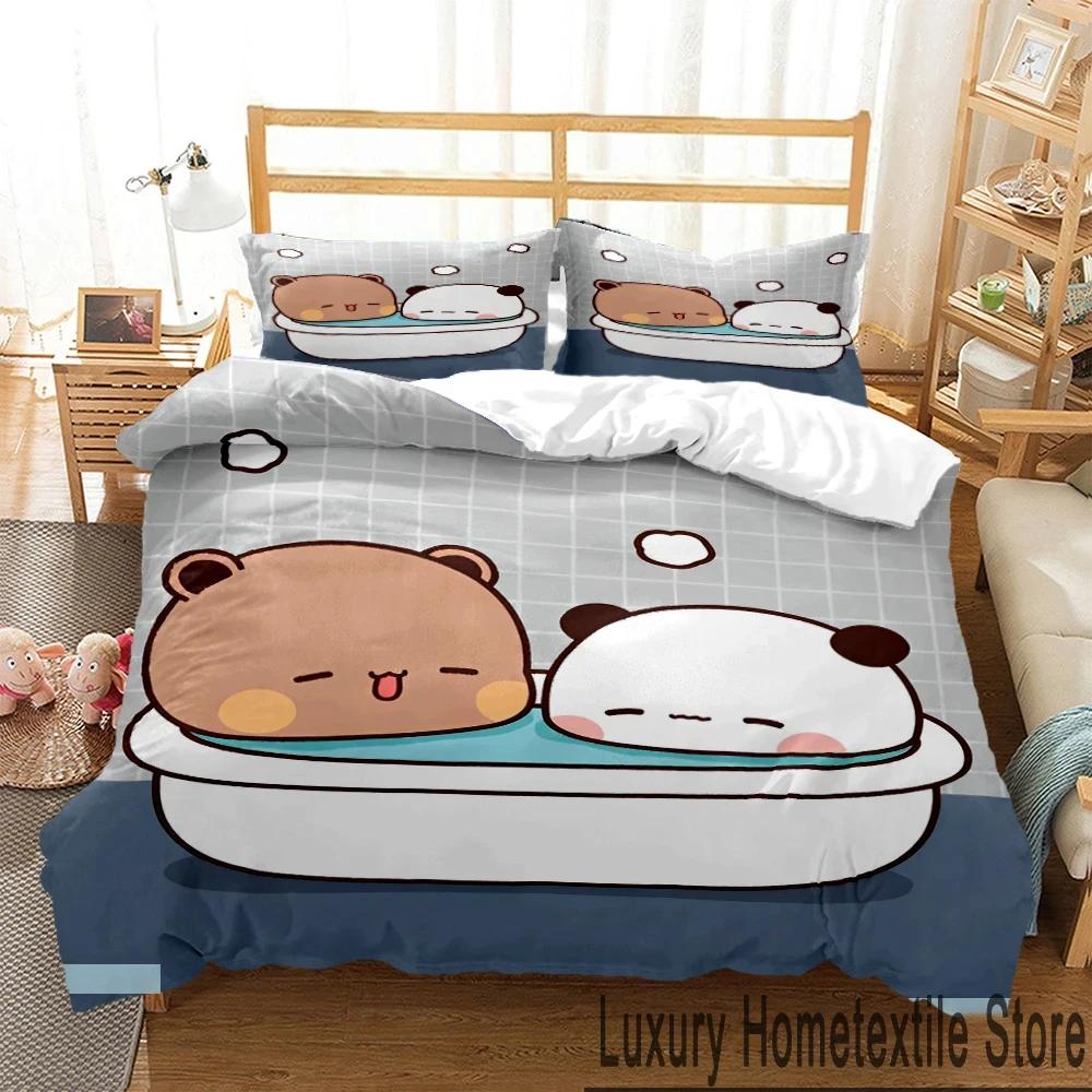 3D-принт Bubu Dudu Cartoon Bear Panda Комплект постельного белья для мальчиков и девочек Twin Queen King Size Пододеяльник Наволочка Кровать для мальчиков и взрослых