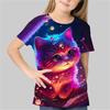 Casual Baby T-Shirts Animal Cat Girl Clothes Short Sleeve Tees Girls Clothes 3d Print Children's Clothing Fashion T Shirts
