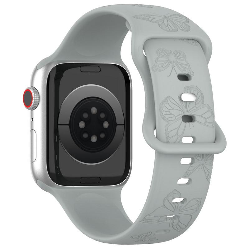 Мягкий силиконовый ремешок для часов 38/40/44/49 мм для Apple Watch 1/2/3/4/5/6/7/8/Se/9, ультра однотонный ремешок для часов с бабочкой, аксессуары, универсальный