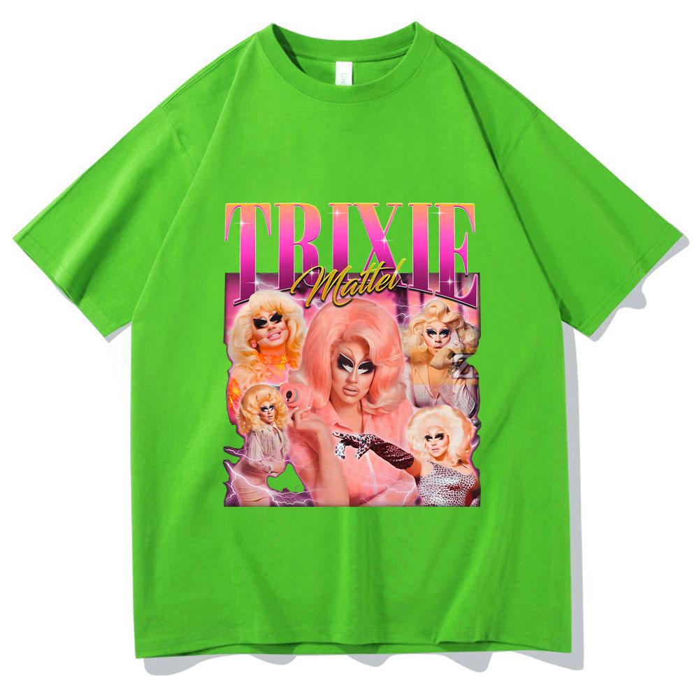 Ограниченный выпуск Trixie Mattel Винтажная футболка Летняя Мужская Мода Повседневные футболки Унисекс Женские Мягкий хлопок Оверсайз С круглым вырезом Короткий рукав