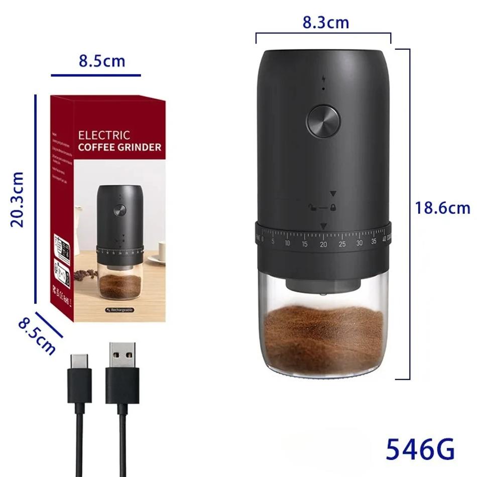 Новая портативная USB электрическая кофемолка для кофейных зерен 40 режимов внешней регулировки перезаряжаемые кофемолки бытовая мини-кофемашина