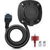 MICTUNING 20A 125V AC Портовая вилка с 5-в-1 T-образным адаптером, 12AWG Сверхмощная вилка для ввода берегового питания RV, Водонепроницаемая электрическая розетка с 18''